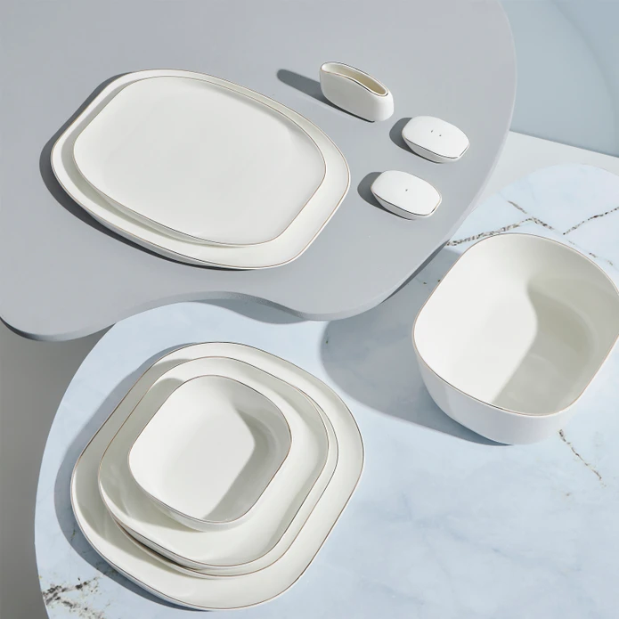 Karaca Streamline Plato New Bone 59 Parça 12 Nəfərlik Yemək Dəsti